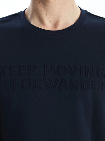 LCWAIKIKI Classic Lacivert Bisiklet Yaka Uzun Kollu Erkek Kalın Sweatshirt