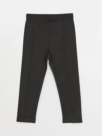 LCW Kids Antrasit Beli Lastikli Kız Çocuk Basic Tayt