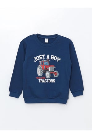 Lw - Bisiklet Yaka Uzun Kollu Erkek Bebek Sweatshirt Ve Eşofman Alt 2'li Takım