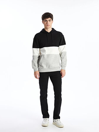 XSIDE Siyah Uzun Kollu Erkek Kalın Hoodie