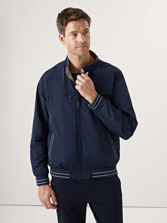 LCWAIKIKI Classic İNDİGO Standart Kalıp Dik Yaka Erkek Orta Kalın Mont