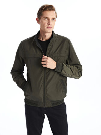 LCWAIKIKI Classic HAKİ Standart Kalıp Dik Yaka Erkek Orta Kalın Mont