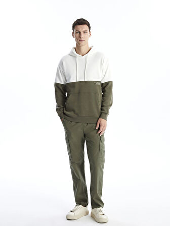 XSIDE Gri Uzun Kollu Renk Bloklu Erkek Kalın Hoodie