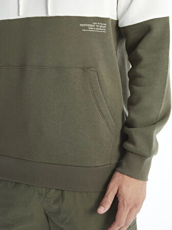 XSIDE Gri Uzun Kollu Renk Bloklu Erkek Kalın Hoodie