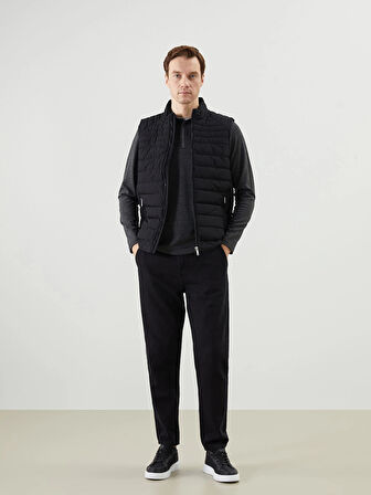 LCWAIKIKI Classic Siyah Standart Kalıp Dik Yaka Erkek Şişme Yelek