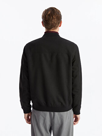 LCWAIKIKI Classic Siyah Standart Kalıp Kolej Yaka Erkek Bomber Mont