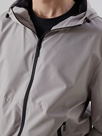 XSIDE Bej Standart Kalıp Kapüşonlu Erkek Yağmurluk