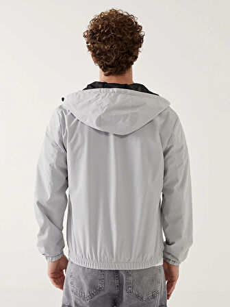 XSIDE Gri Standart Kalıp Kapüşonlu Erkek Yağmurluk