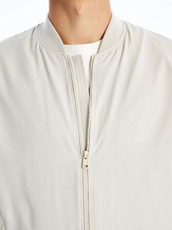 XSIDE Bej Standart Kalıp Kolej Yaka Erkek Bomber Mont