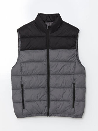 XSIDE Gri Slim Fit Dik Yaka Erkek Şişme Yelek