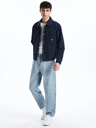 XSIDE Lacivert Standart Kalıp Gömlek Yaka Erkek Mont