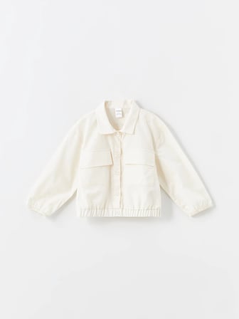 LCW Kids Ekru Uzun Kollu Basic Kız Çocuk Gömlek