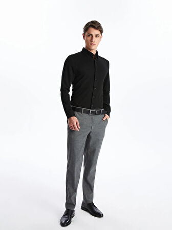 SOUTHBLUE Siyah Slim Fit Uzun Kollu Erkek Gömlek