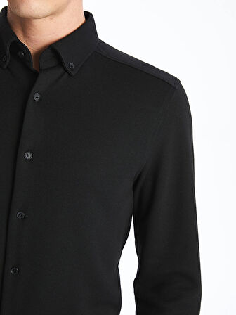 SOUTHBLUE Siyah Slim Fit Uzun Kollu Erkek Gömlek