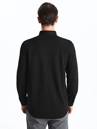 SOUTHBLUE Siyah Slim Fit Uzun Kollu Erkek Gömlek