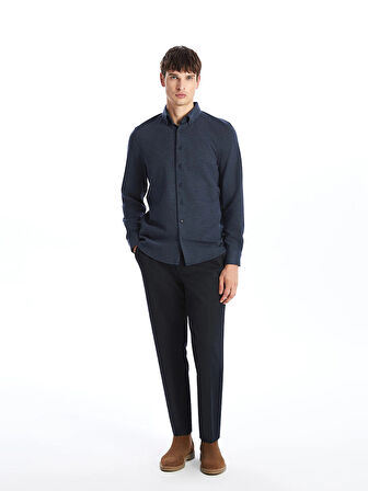 SOUTHBLUE Lacivert Slim Fit Uzun Kollu Erkek Gömlek