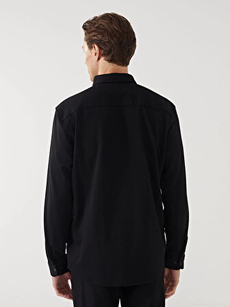 LCW Vision Siyah Slim Fit Uzun Kollu Erkek Gömlek