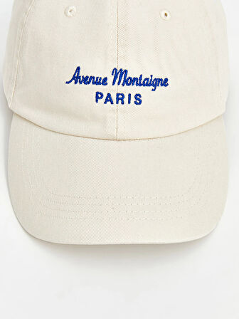 LCW ACCESSORIES Ekru Yazı Nakışlı Kadın Kep Şapka