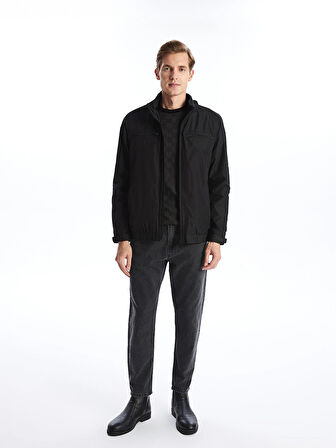 LCWAIKIKI Classic SİYAH Standart Kalıp Kapüşonlu Erkek Mont