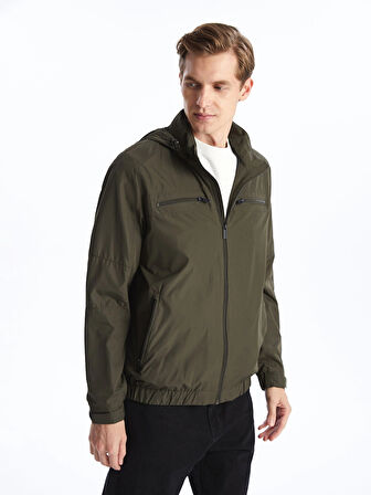 LCWAIKIKI Classic HAKİ Standart Kalıp Kapüşonlu Erkek Mont