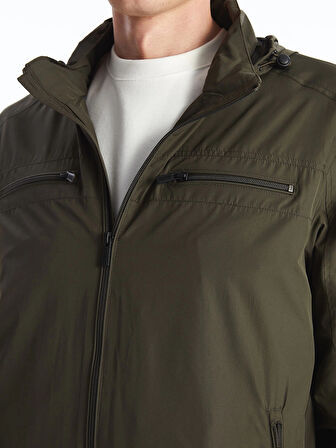 LCWAIKIKI Classic HAKİ Standart Kalıp Kapüşonlu Erkek Mont