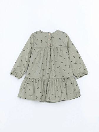 Bisiklet Yaka Kız Bebek Çiçekli Kadife Elbise_W4J597Z1-LRR868414722937512-18 Ay