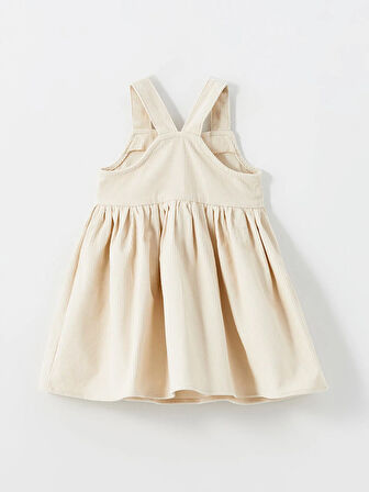 Kare Yaka Kadife Kız Bebek Elbise ve Tişört 2'li Takım_W4J593Z1-R9J86841472314393-4 Yaş