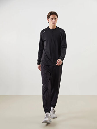 XSIDE ACTIVE Siyah Bisiklet Yaka Uzun Kollu Erkek Sweatshirt