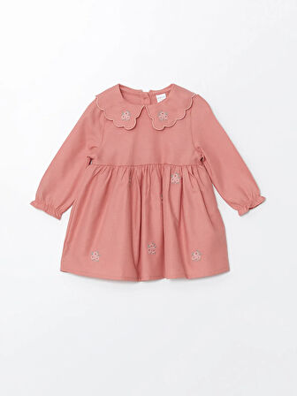 Bebe Yaka Uzun Kollu Kız Bebek Elbise_W4DF08Z1-RSS868414779964918-24 Ay
