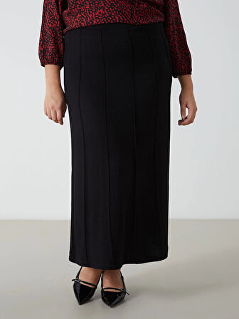 LCW Grace SİYAH Beli Lastikli A Kesim Kadın Etek