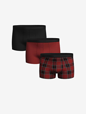 LC WAIKIKI Kirmizi Standart Kalıp Pamuklu Esnek Erkek Boxer 3'lü