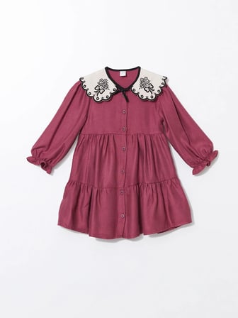 Bebe Yaka Uzun Kollu Kız Bebek Elbise_W4H485Z1-H6E86841478891282-3 Yaş