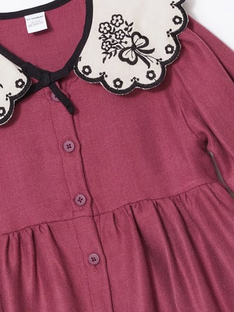 Bebe Yaka Uzun Kollu Kız Bebek Elbise_W4H485Z1-H6E86841478891282-3 Yaş