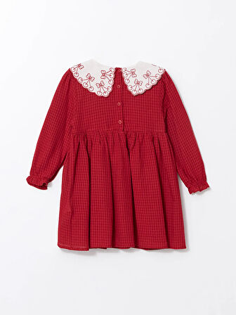 Bebe Yaka Nakışlı Kız Çocuk Elbise_W4HB99Z1-R3M868414789139818-24 Ay