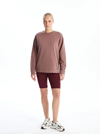 XSIDE ACTIVE Pembe Bisiklet Yaka Oversize Kadın Sweatshirt