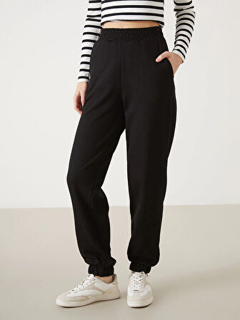 XSIDE ACTIVE Siyah Beli Lastikli Kadın Spor Eşofman Altı