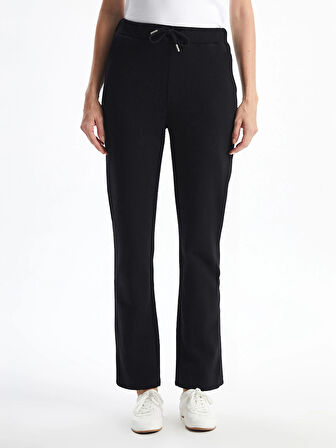 LCWAIKIKI Basic SİYAH Beli Lastikli Kadın Kalın Eşofman Altı