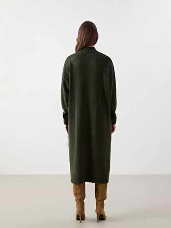Yarım Balıkçı Yaka Oversize Kadın Triko Elbise_W4I734Z8-YHX_8684147946746_2XL