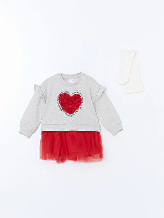 Bisiklet Yaka Dantelli Kız Bebek Elbise ve Külotlu Çorap_W4DM93Z1-JMD86841479583439-12 Ay