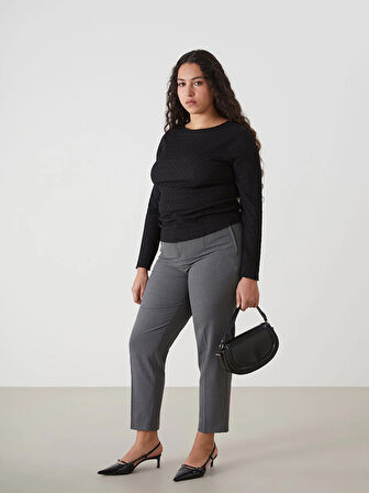 LCW Vision Gri Dar Fit Kadın Pantolon