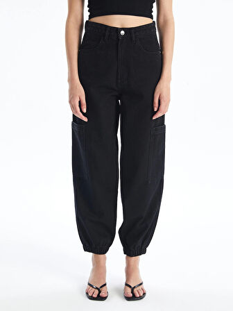LCW Jeans Siyah Jogger Kadın Jean Pantolon
