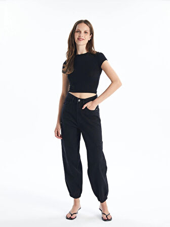 LCW Jeans Siyah Jogger Kadın Jean Pantolon