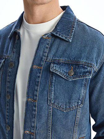 LCW Jeans Indigo Standart Kalıp Erkek Jean Ceket