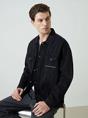 LCW Jeans SİYAH Rahat Kalıp Erkek Jean Ceket