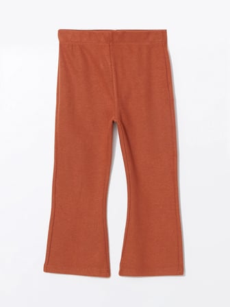 LCW Kids Kahverengi Beli Lastikli Basic Kız Bebek Tayt Pantolon