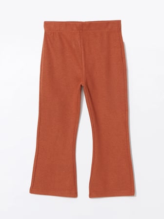 LCW Kids Kahverengi Beli Lastikli Basic Kız Bebek Tayt Pantolon