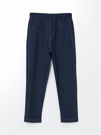Lcw Kids İ̇Ndigo Beli Lastikli Kız Çocuk Tayt Pantolon