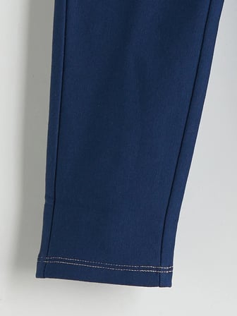 Lcw Kids İ̇Ndigo Beli Lastikli Kız Çocuk Tayt Pantolon