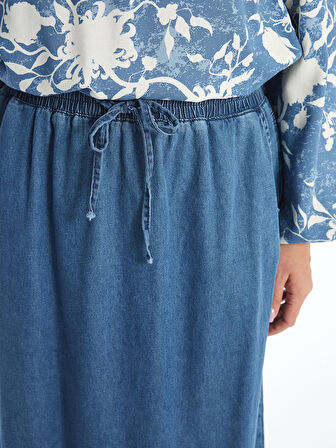 LCW Grace MAVİ Beli Lastikli Kadın Jean Etek