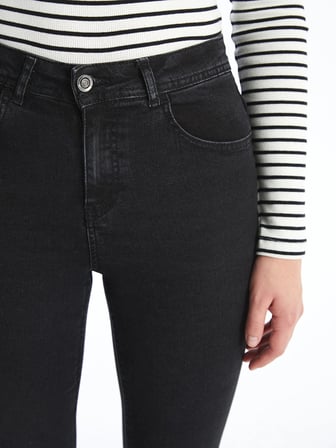LCW Jeans Siyah Mars Flare Kadın Jean Pantolon